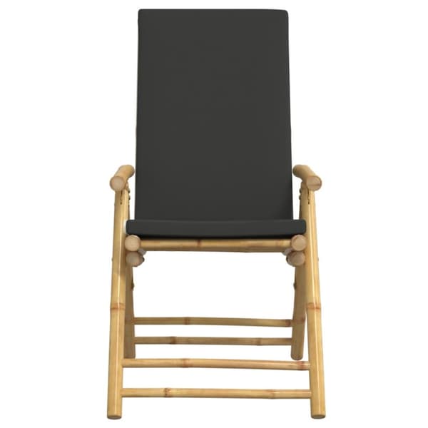 foldbare bistrostole 6 stk. med mørkegrå hynder bambus