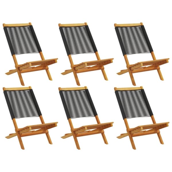foldbare havestole 6 stk. massivt akacietræ sort