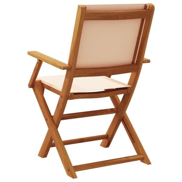 foldbare havestole 8 stk. stof og massivt træ beige
