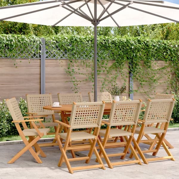foldbare havestole 8 stk. polyrattan beige