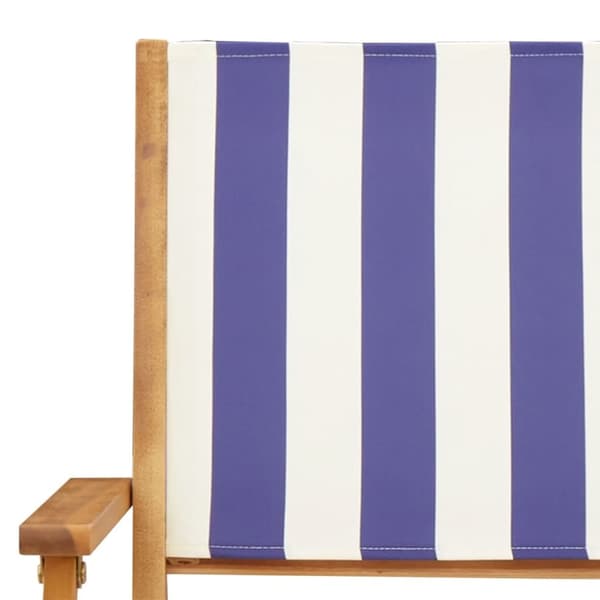 foldbare havestole 8 stk. stof og massivt træ blå og hvid