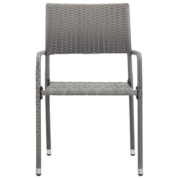 havestole 2 stk. stabelbare polyrattan grå