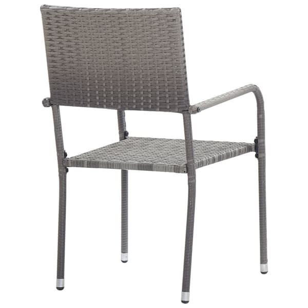 havestole 2 stk. stabelbare polyrattan grå