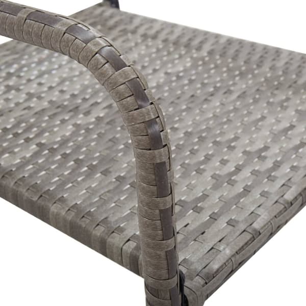 havestole 2 stk. stabelbare polyrattan grå