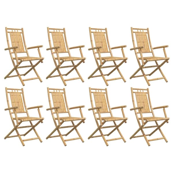 foldbare havestole 8 stk. 53x66x99 cm bambus