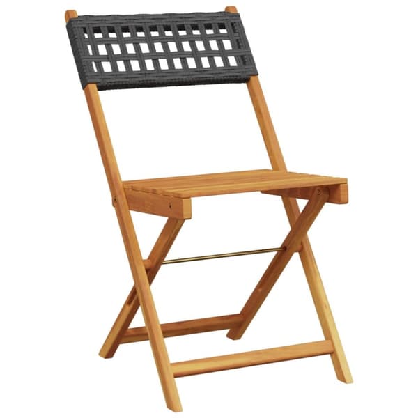 foldbare havestole 8 stk. polyrattan sort