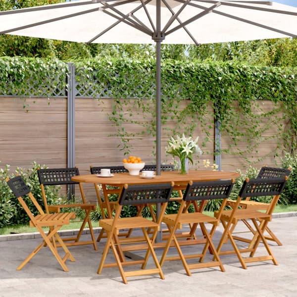 foldbare havestole 8 stk. polyrattan sort