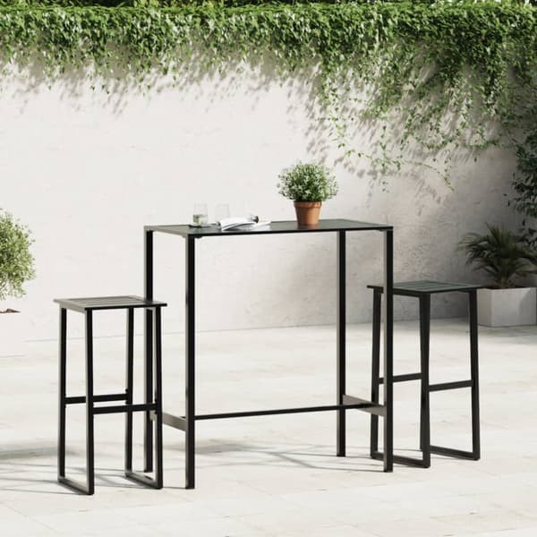 Baarijakkarat 2 kpl musta 38x38x80 cm jauhemaalattu teräs