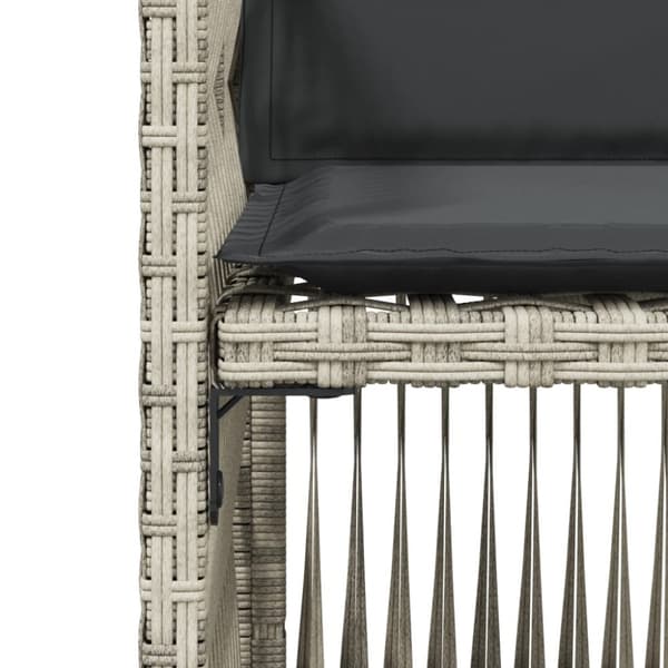 havestole 4 stk. med hynder polyrattan lysegrå