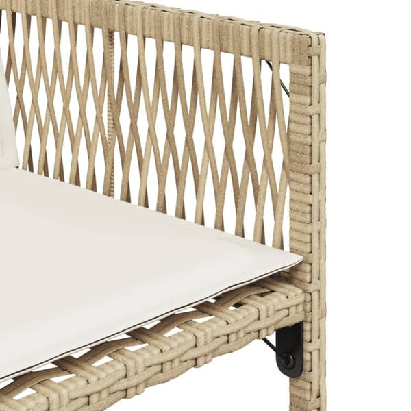 Trädgårdsstolar med dynor 4 st beige konstrotting