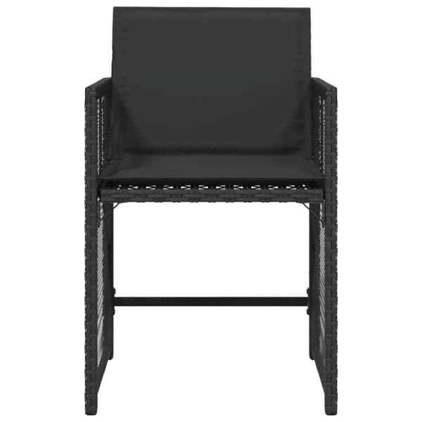 havestole med hynder 4 stk. polyrattan sort