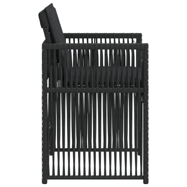 havestole med hynder 4 stk. polyrattan sort