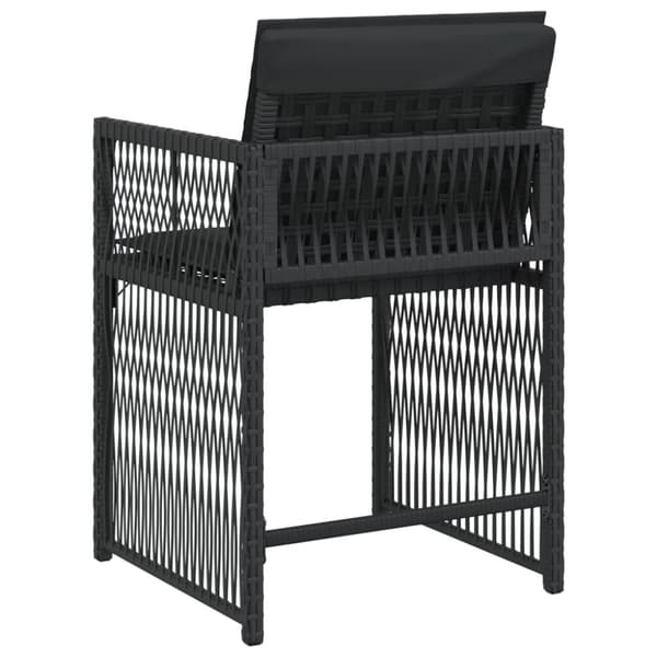 havestole med hynder 4 stk. polyrattan sort