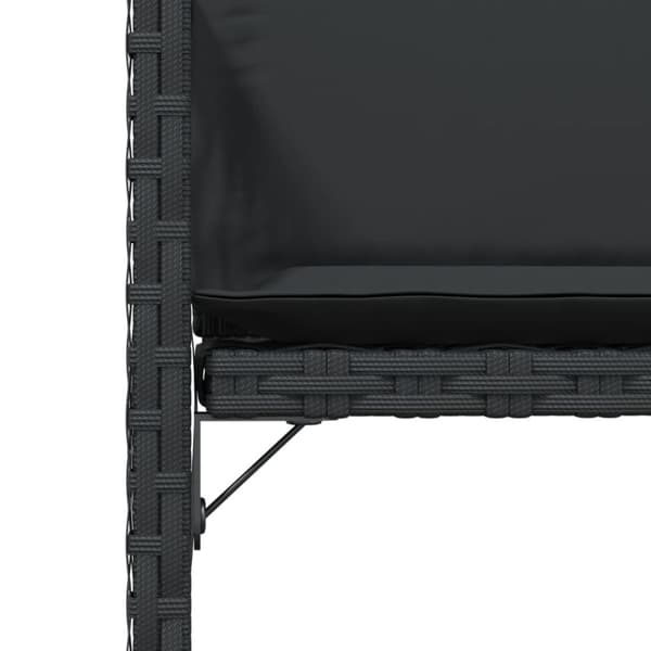 havestole med hynder 4 stk. polyrattan sort