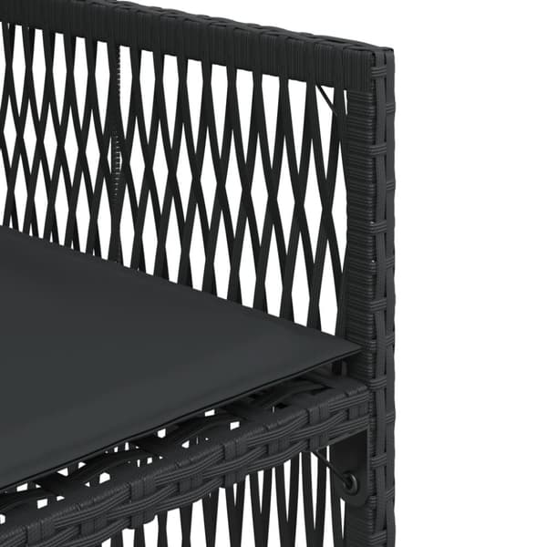 havestole med hynder 4 stk. polyrattan sort