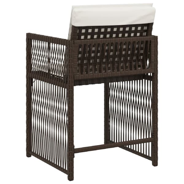 havestole 4 stk. med hynder polyrattan brun