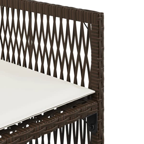 havestole 4 stk. med hynder polyrattan brun