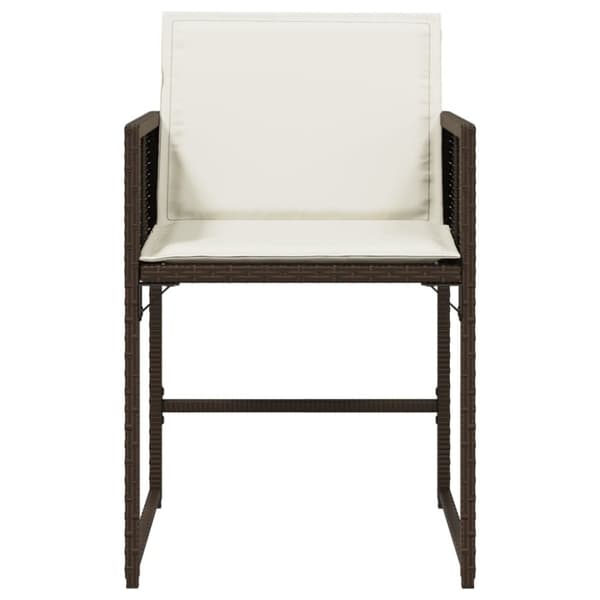 havestole 4 stk. med hynder polyrattan brun