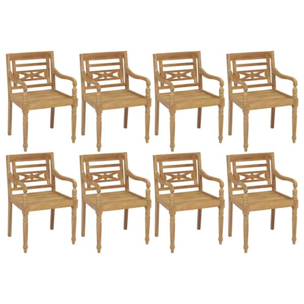 Bataviastolar med dynor 8 st massiv teak
