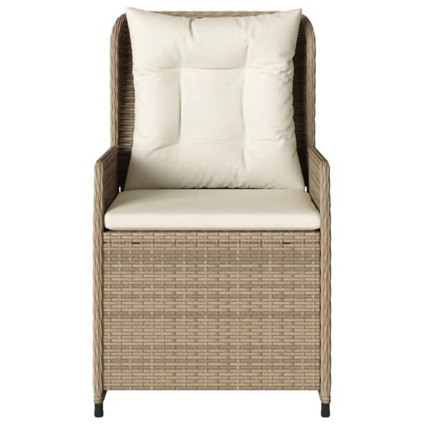 Justerbara trädgårdsstolar 2 st beige konstrotting