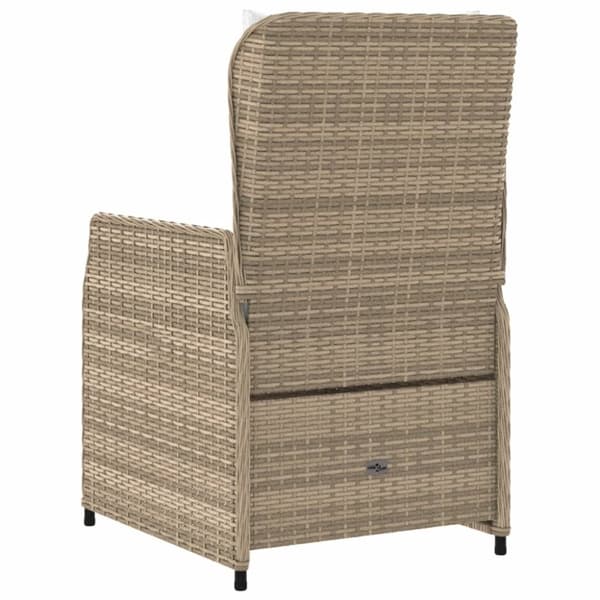 Justerbara trädgårdsstolar 2 st beige konstrotting