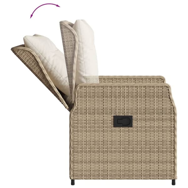 Justerbara trädgårdsstolar 2 st beige konstrotting