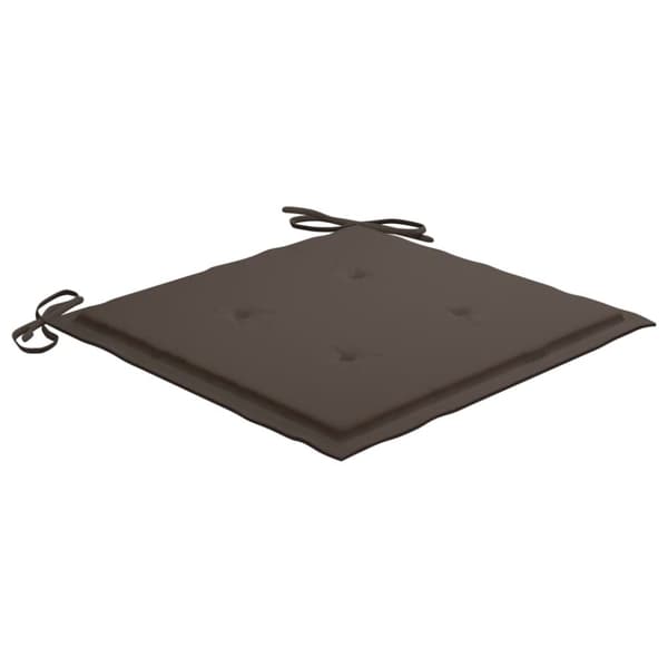 Bataviastolar 2 st med taupe dynor massiv teak