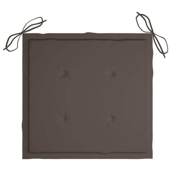 Bataviastolar 2 st med taupe dynor massiv teak
