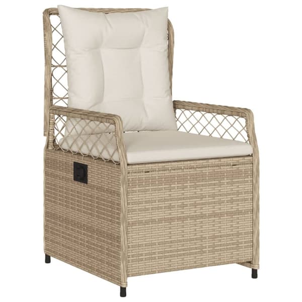 Justerbara trädgårdsstolar 2 st beige konstrotting