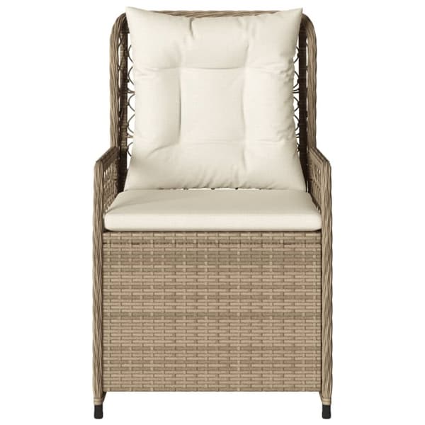 Justerbara trädgårdsstolar 2 st beige konstrotting
