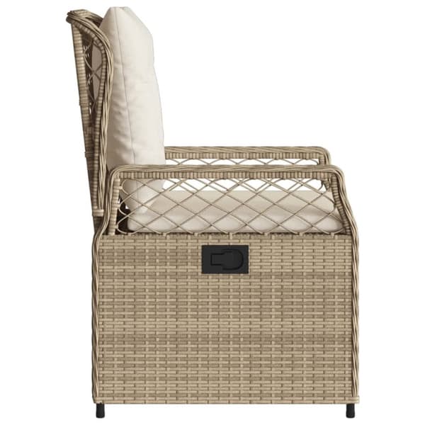 Justerbara trädgårdsstolar 2 st beige konstrotting