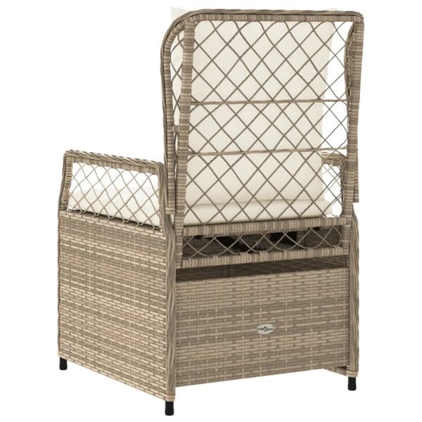 Justerbara trädgårdsstolar 2 st beige konstrotting