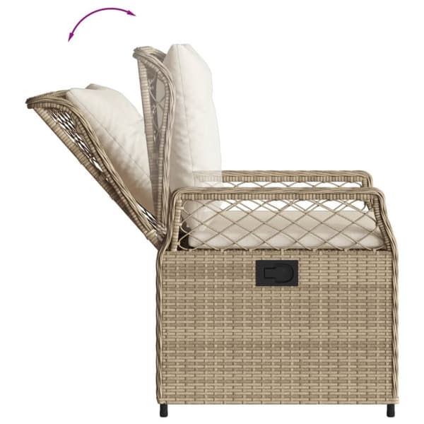 Justerbara trädgårdsstolar 2 st beige konstrotting