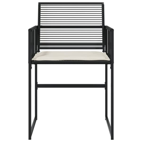 havestole med hynder 4 stk. polyrattan sort