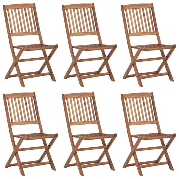 foldbare havestole 6 stk. med hynder massivt akacietræ