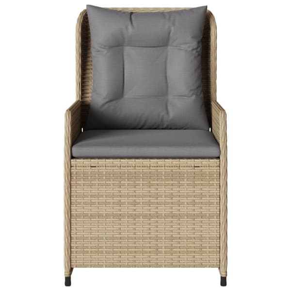 Justerbara trädgårdsstolar 2 st beige konstrotting