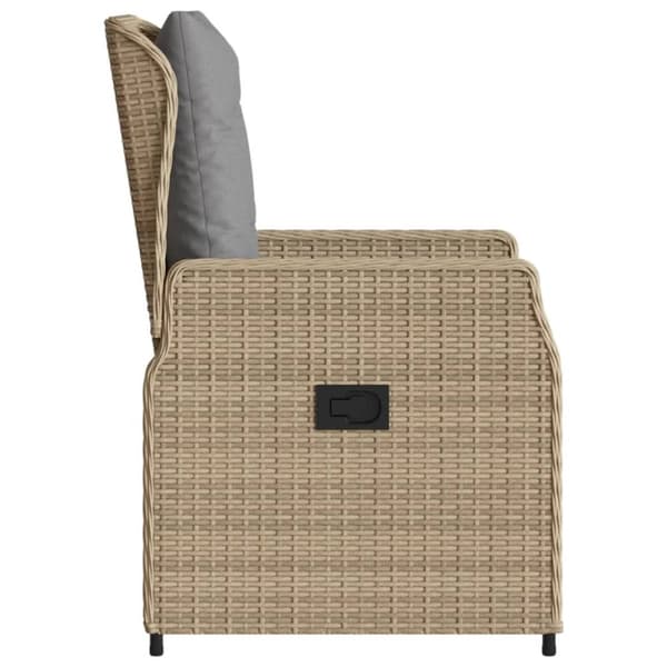 Justerbara trädgårdsstolar 2 st beige konstrotting
