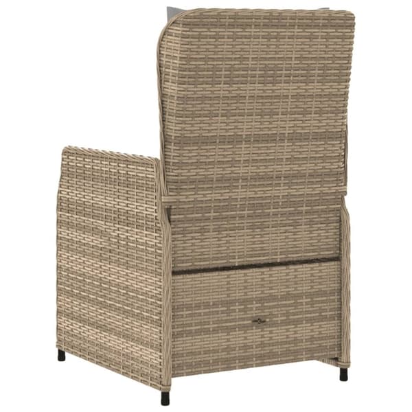 Justerbara trädgårdsstolar 2 st beige konstrotting