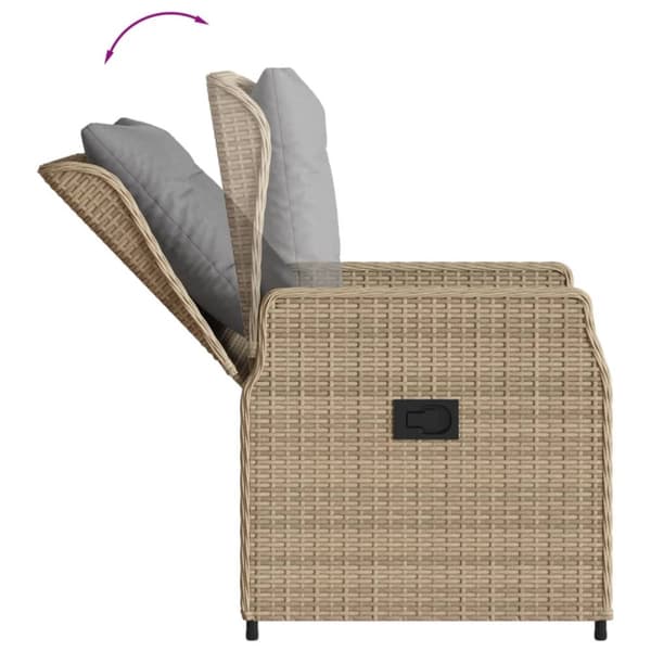 Justerbara trädgårdsstolar 2 st beige konstrotting
