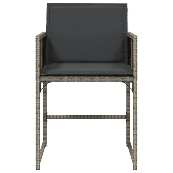 havestole med hynder 4 stk. polyrattan grå