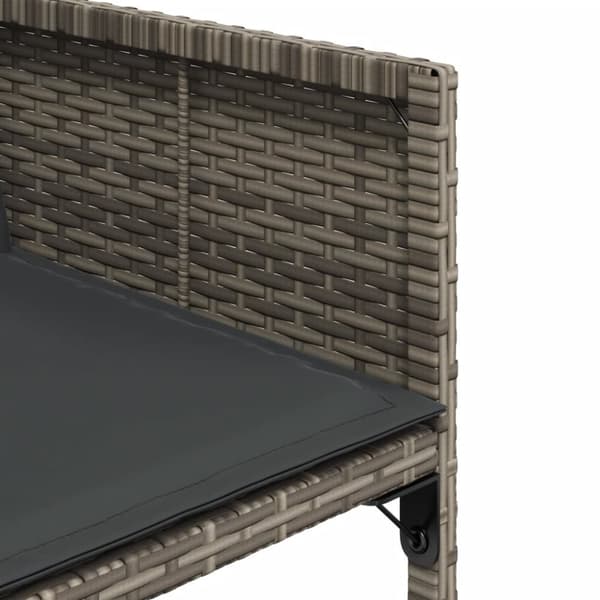 havestole med hynder 4 stk. polyrattan grå