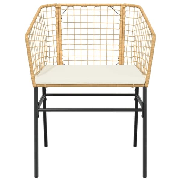 havestole 2 stk. med hynder polyrattan brun