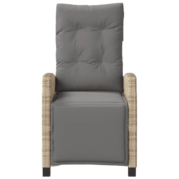 Makaavat puutarhanojatuolit jalkatuella, 2 kpl, sekoitettu beige