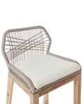 Miniatyrbild 8 av 11: Barstol Stol Ljust Trä Beige Trädgård Boho Rustik Stil Järnram