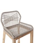 Miniatyrbild 9 av 11: Barstol Stol Ljust Trä Beige Trädgård Boho Rustik Stil Järnram
