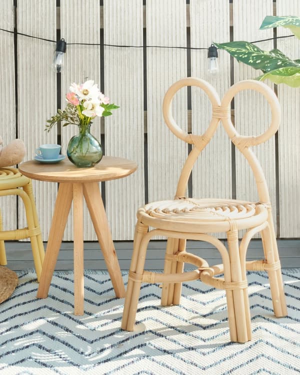 Barnestol Naturrotting Patio Utendørs Innendørs Boho Håndlaget Design Moderne Rottingstol for Barnerom