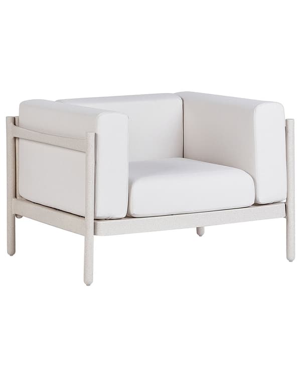 Sett med 2 hagestoler Lys beige Syntetisk ramme Sitteputer Moderne design Lenestoler til utendørsbruk Hagemøbler