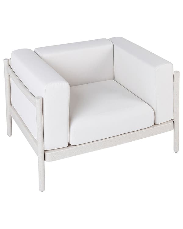 Sett med 2 hagestoler Lys beige Syntetisk ramme Sitteputer Moderne design Lenestoler til utendørsbruk Hagemøbler