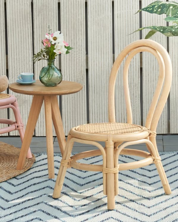 Barnestol Naturlig Rotting 32 x 38 x 57 cm Terrasse Utendørs Innendørs Boho Håndlaget