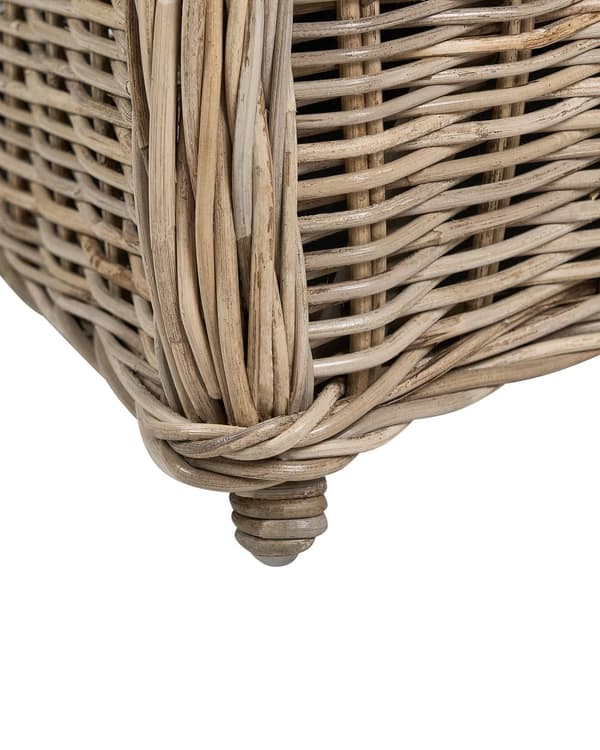 Puutarhatuoli vaalea rottinki vaaleanbeige puuvilla istuintyyny 2 kpl setti luonnollinen ulkokäyttöön sisälle boho tyyli